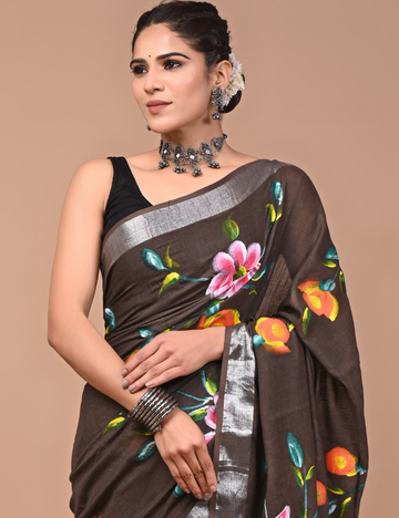 Linen Cotton Saree