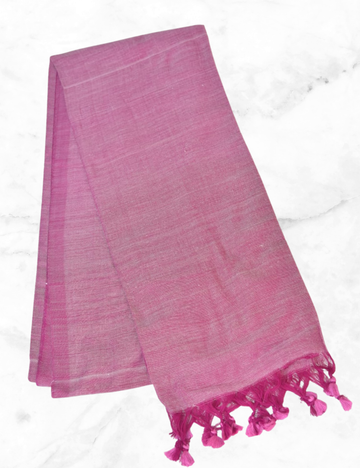 Pink Plain Khadhi Cotton Saree