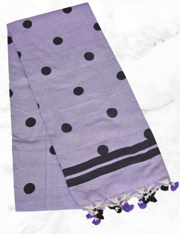 Lite Purple Ball Khadhi Cotton Saree