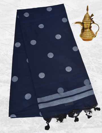 Blue Ball Khadhi Cotton Saree