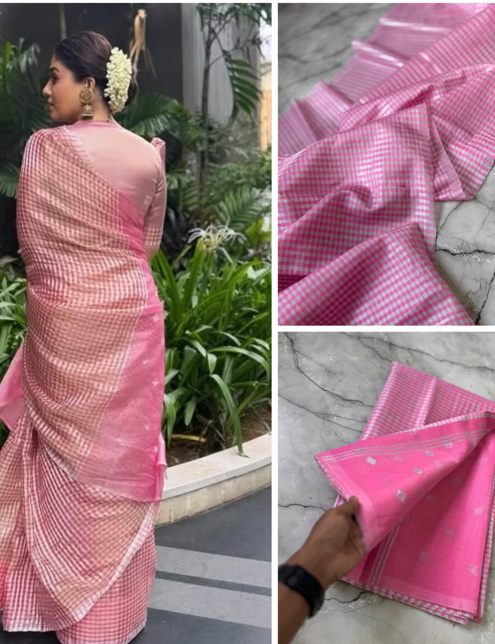 Nayanthara Inspired Baby Pink Saree