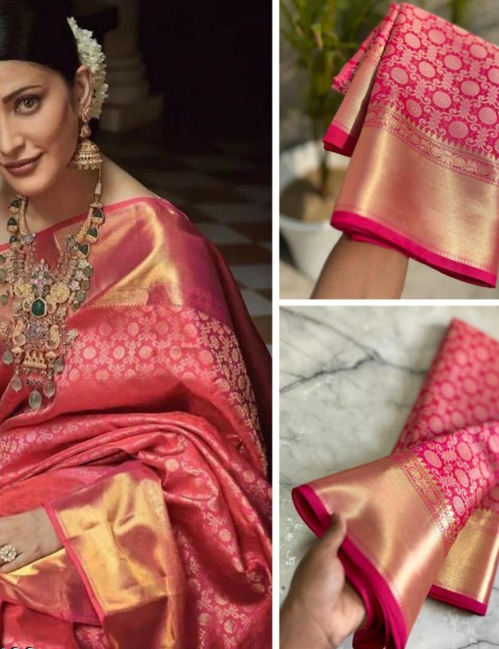 Rani Pink Shruthi Hassan Inspired Saree