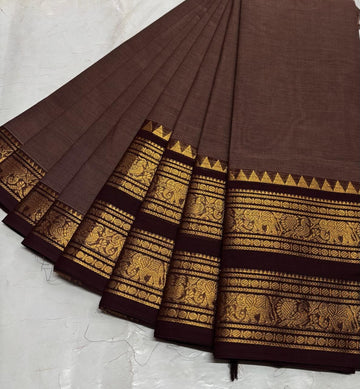 Light Brown Kanchi Cotton Saree