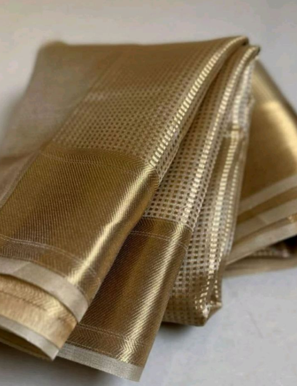 Nayanthara Inspired Golden Organza Saree